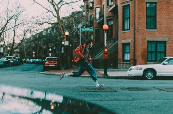 man running on street