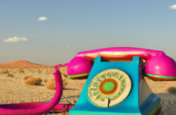 DALL·E 2023-01-11 11.22.24 - a picture of an old colorfull phone in a desert